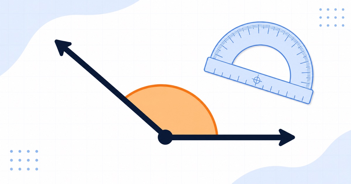 An obtuse angle with a wide opening highlighted